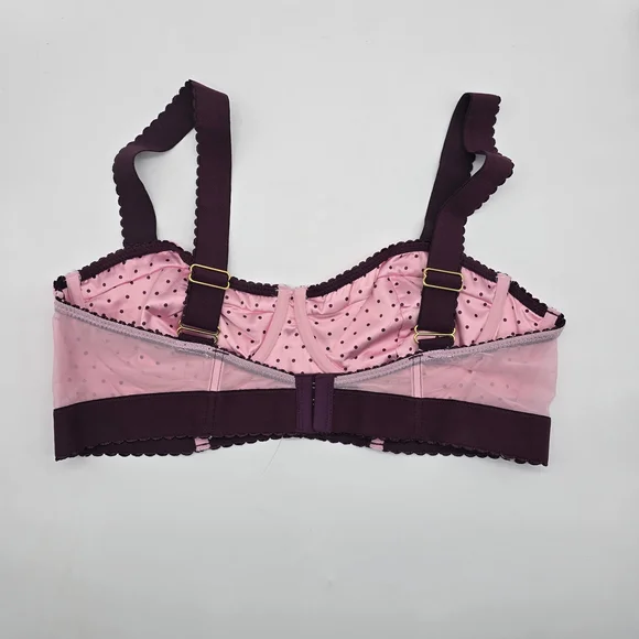 Free People Viva La Balconette Longline Bra XL Polka Dot Pink - Picture 5 of 7